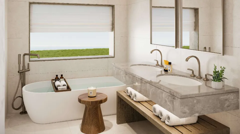 A villa bathroom interior at an ORA development.