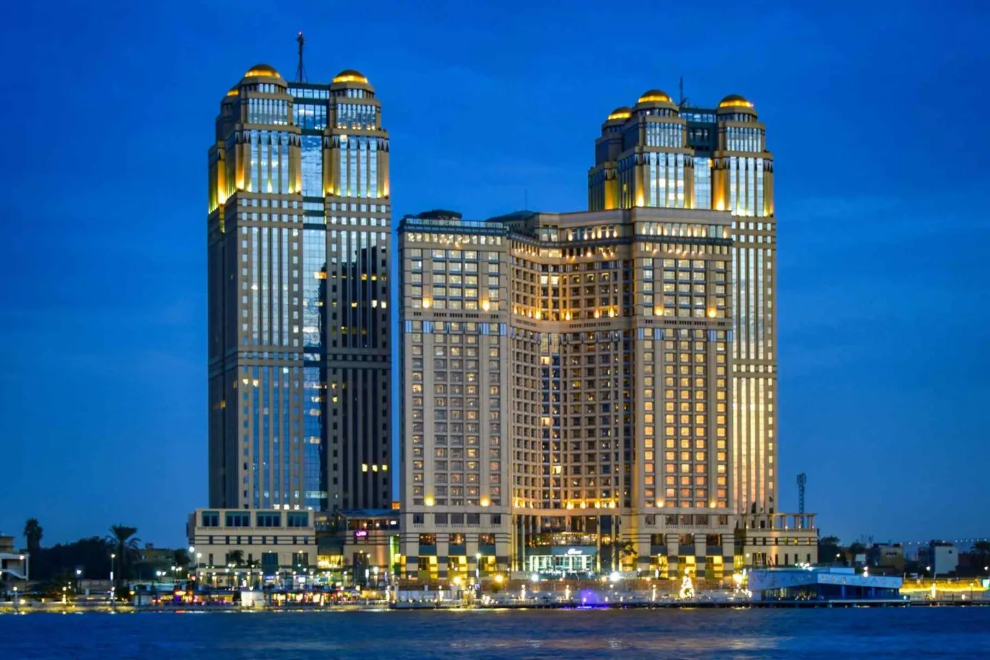 A Cairo skyline along the Nile.