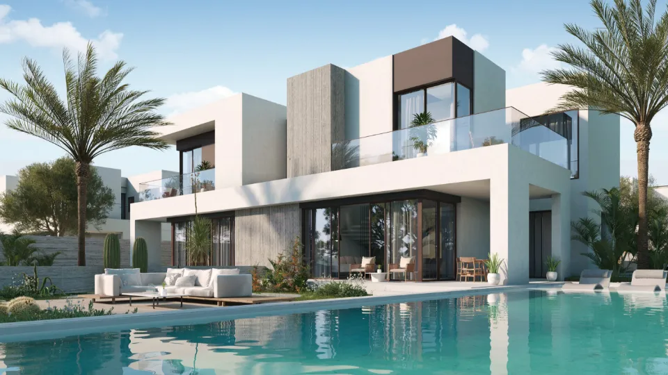 A villa pool at an ORA development.